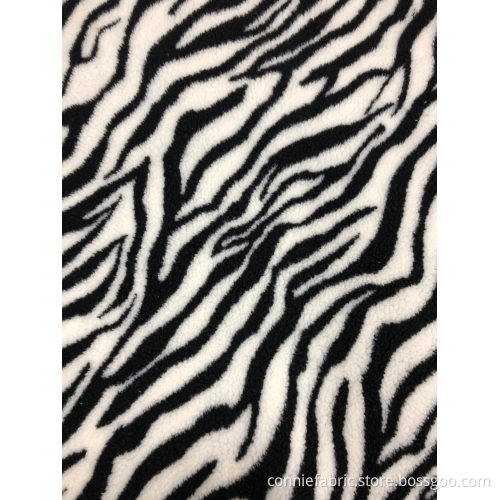 100% Polyester Sherpa Jacquard Stickad med Zebra Stripe
